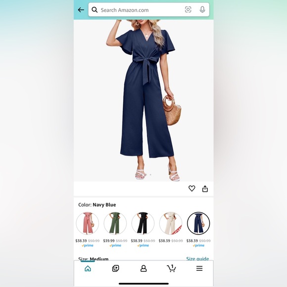 Solid Chiffon Batwing Sleeve Belted Blouse & Wide Leg Pant Suit *NEW* - Picture 7 of 7